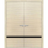 Solid French Double Doors 84 x 96 | Planum 0012 Natural Veneer with