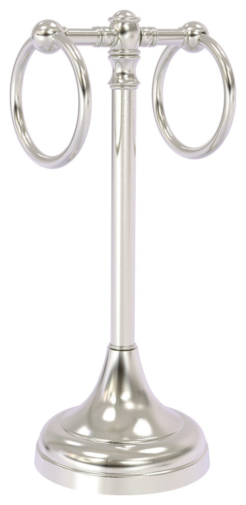 Carolina 2 Ring Guest Towel Stand, Satin Nickel