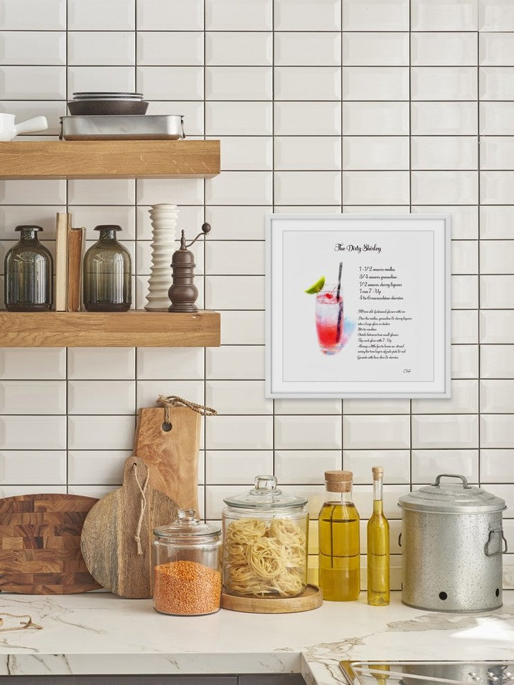 "Dirty Shirley" Framed Painting Print, 12"x12"