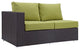 Convene Outdoor Patio Left Arm Loveseat, Espresso Peridot