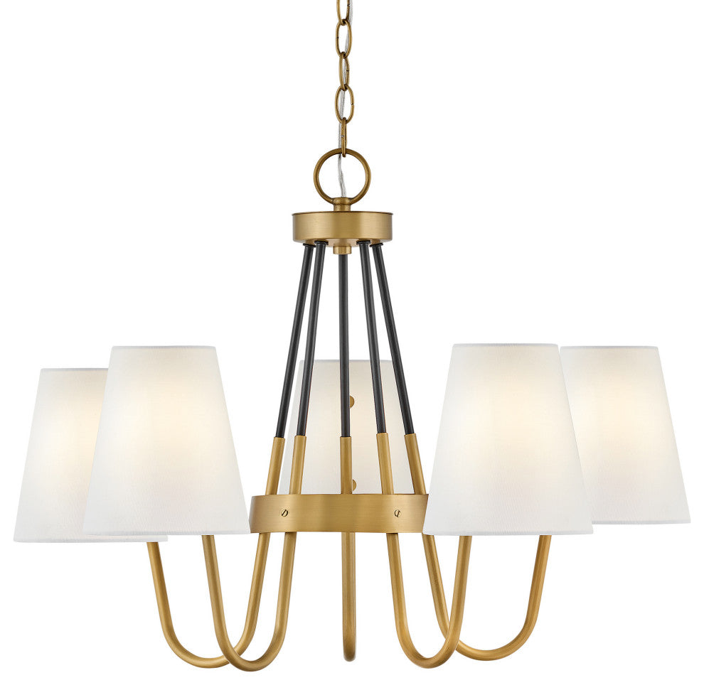 Hinkley Lighting 37385 Aston 5 Light 28"W Chandelier - Heritage Brass