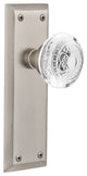 New York Plate Single Dummy Crystal Egg and Dart Knob, Satin Nickel, NYKCED