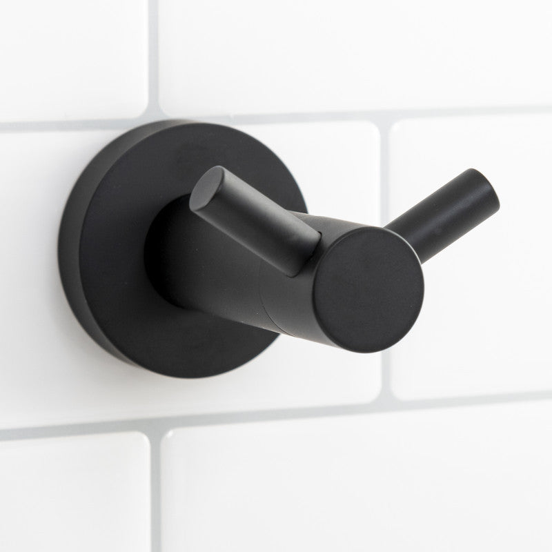 Italia Florence Series Double Robe Hook in Matte Black