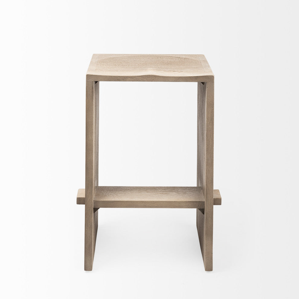 Aida Light Gray Solid Wood Counter Stool