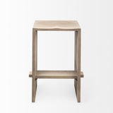 Aida Light Gray Solid Wood Counter Stool