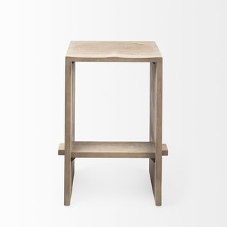 Aida Light Gray Solid Wood Counter Stool