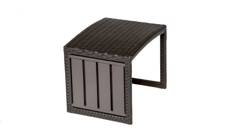 Belle Curved Chaise Set of 2 Outdoor Wicker Patio Furniture With Side Table
