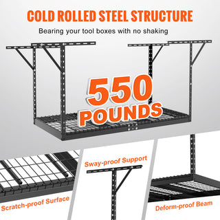 VEVOR Overhead Adjustable Garage Storage Rack 36x72in Ceiling Rack 550lbs Black