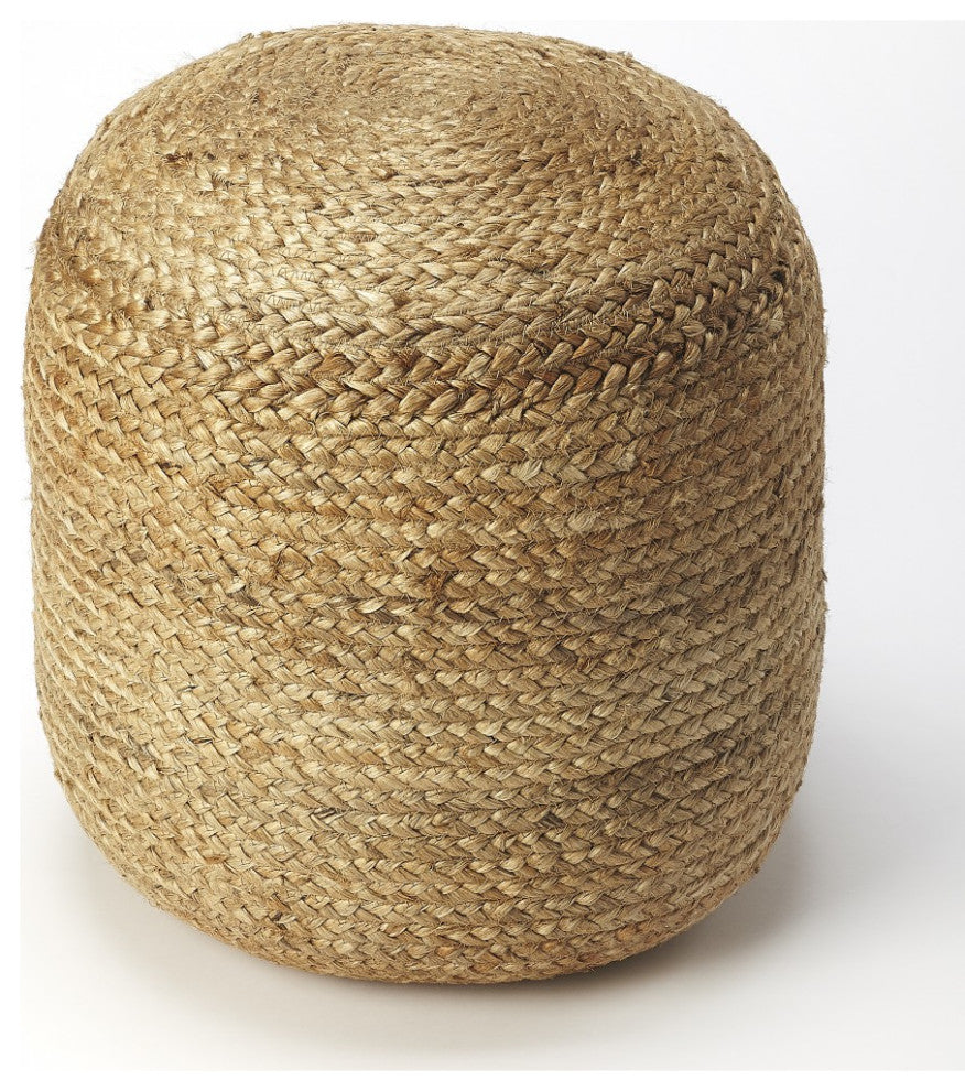 16" Jute Round Pouf Ottoman