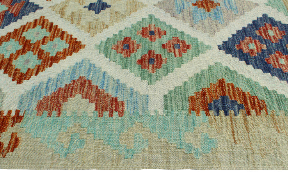 Sun Faded Flatweave Nye Beige/Navy Rug, 5'8x8'0