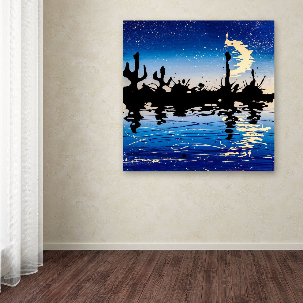 ''Desert Crescent Moon Lake'' Canvas Art by Roderick Stevens