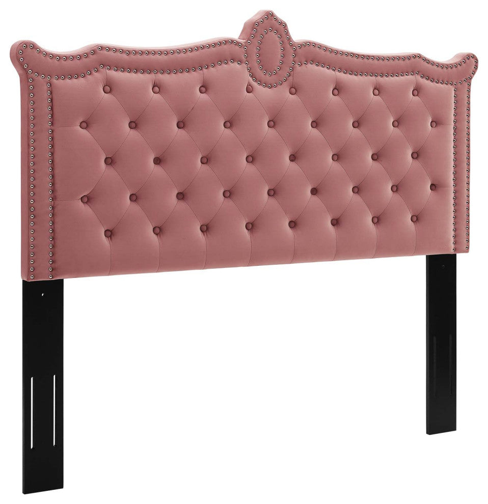 Louisa Tufted Performance Velvet King/California King Headboard, Dusty Rose