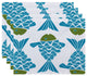 18"x14" Big Fish, Animal Print Placemat, Turquoise, Set of 4