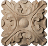 5"W x 5"H x 3/4"P Acanthus Rosette, Alder