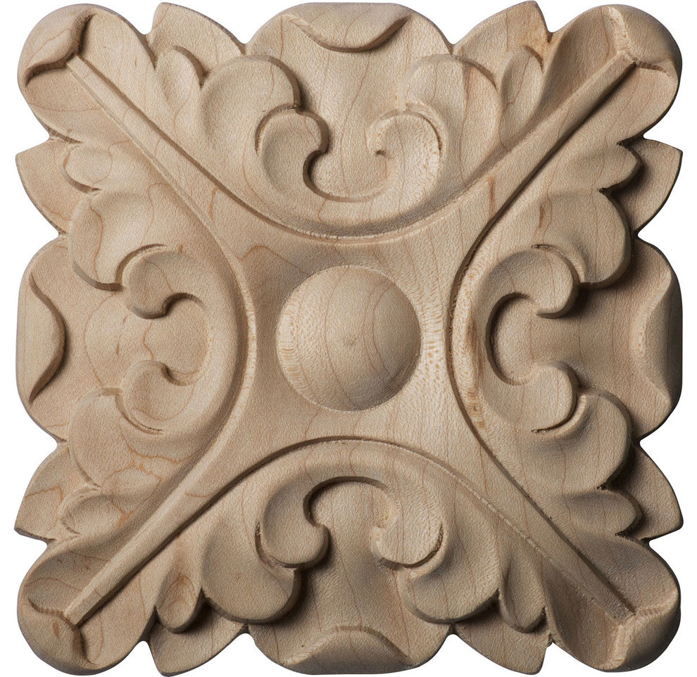 5"W x 5"H x 3/4"P Acanthus Rosette, Alder