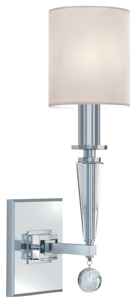 Crystorama 8101-PN, 1-Light Wall Mount, Polished Nickel