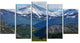 Frosty Mountains on Alaska, Landscape Canvas Art Print, 60"x32", 5 Panels