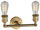 Bare Bulb 2-Light Bath Fixture, Brushed Brass