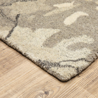 Athena Abstract Grain Beige/ Ivory Hand-Tufted Wool Rug 8' x 10'