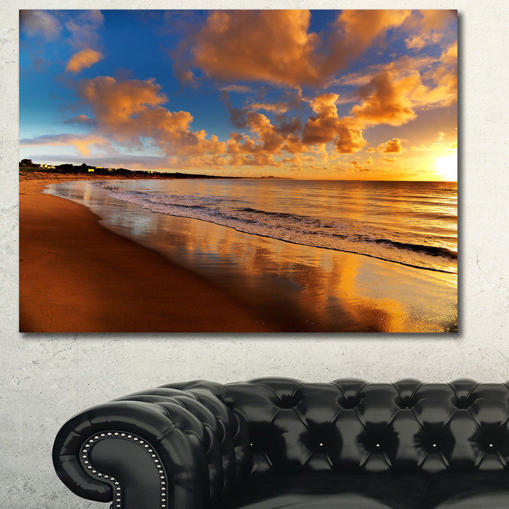 Colorful Sunset on the Beach, Large landscape Canvas Art Print, 60x40