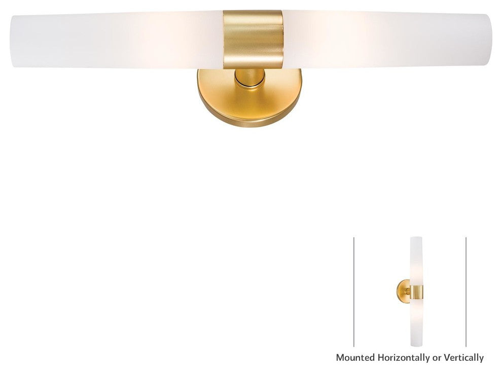 George Kovacs P5042 Saber 2 Light Bathroom Vanity Light, Honey Gold