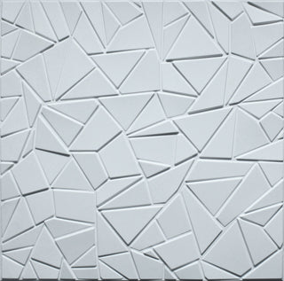 White Broken Tile 3D Wall Panels, Set of 10, Covers 26.9 Sq Ft