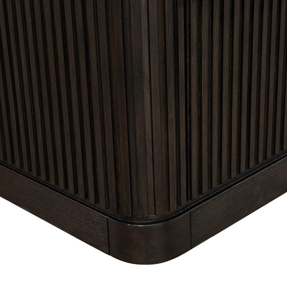 Contemporary Wood Credenza, Office Desk, Brown