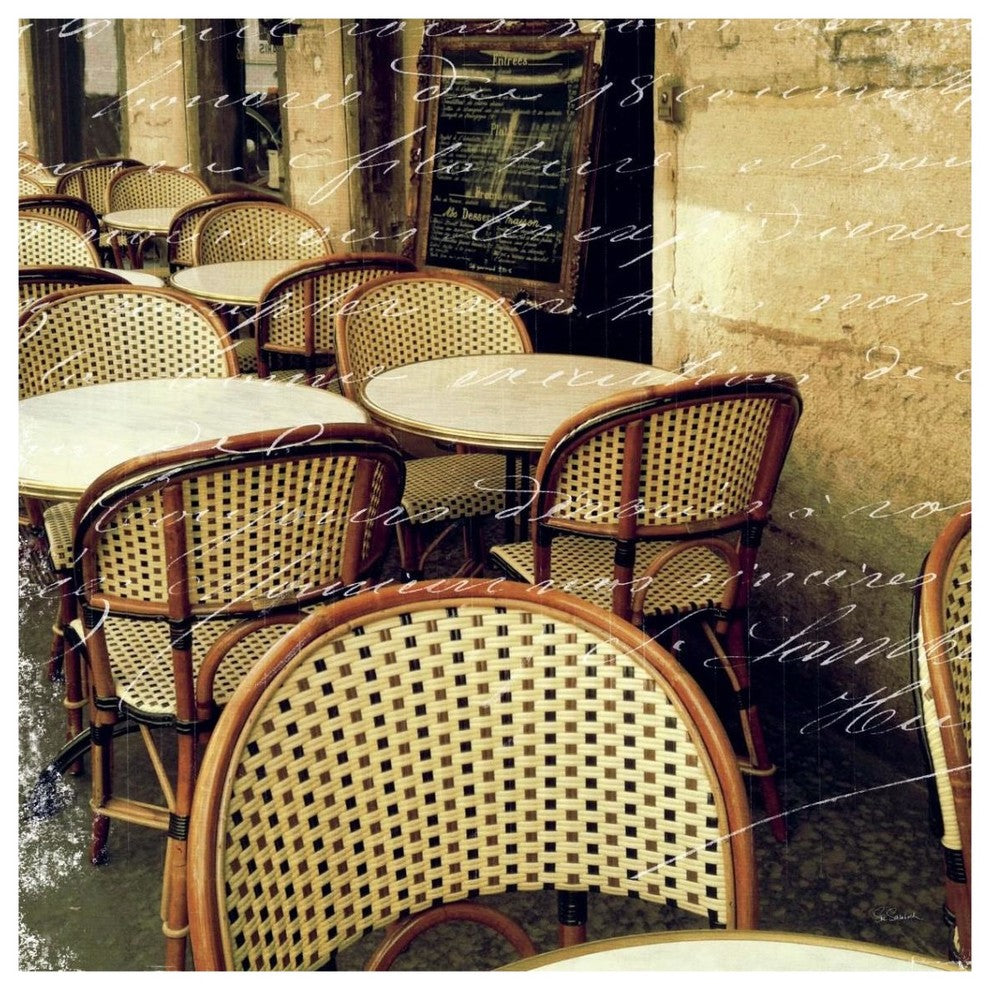 "Paris Bistro Letter" Digital Paper Print by Sue Schlabach, 38"x38"