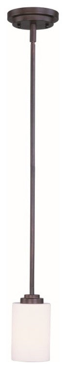 Maxim 90030 Deven 4"W Mini Pendant - Oil Rubbed Bronze / Satin White Glass