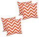 18" Corded Throw Pillows With Inserts, Orange and White, Set of 4
