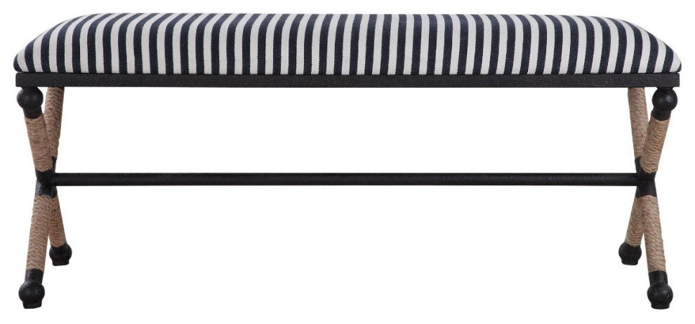 Uttermost Braddock Striped Bench