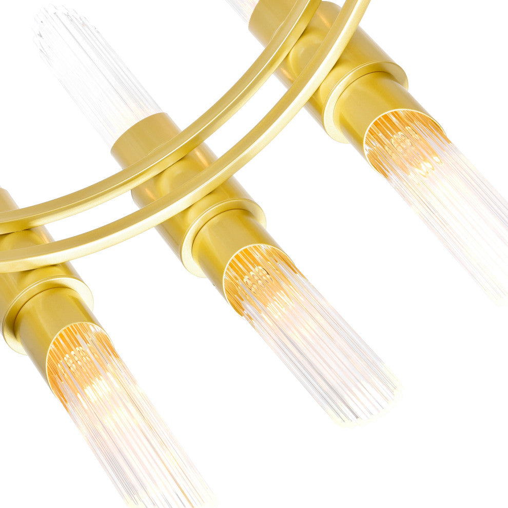 Croissant 36 Light Chandelier With Satin Gold Finish