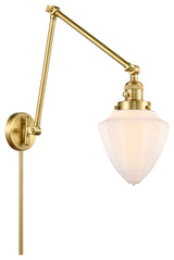 Bullet Swing Arm With Switch, Satin Gold, Matte White, Matte White