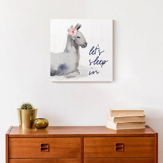 Let's Sleep In Llama 12x12 Canvas Wall Art