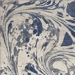 Watercolor Marble Plush Area Rug, Gray, 3'3"x4'11"