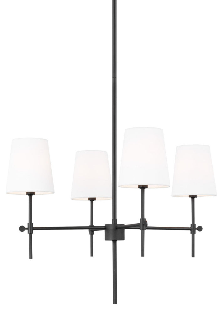 Baker Four Light Small Chandelier, Midnight Black