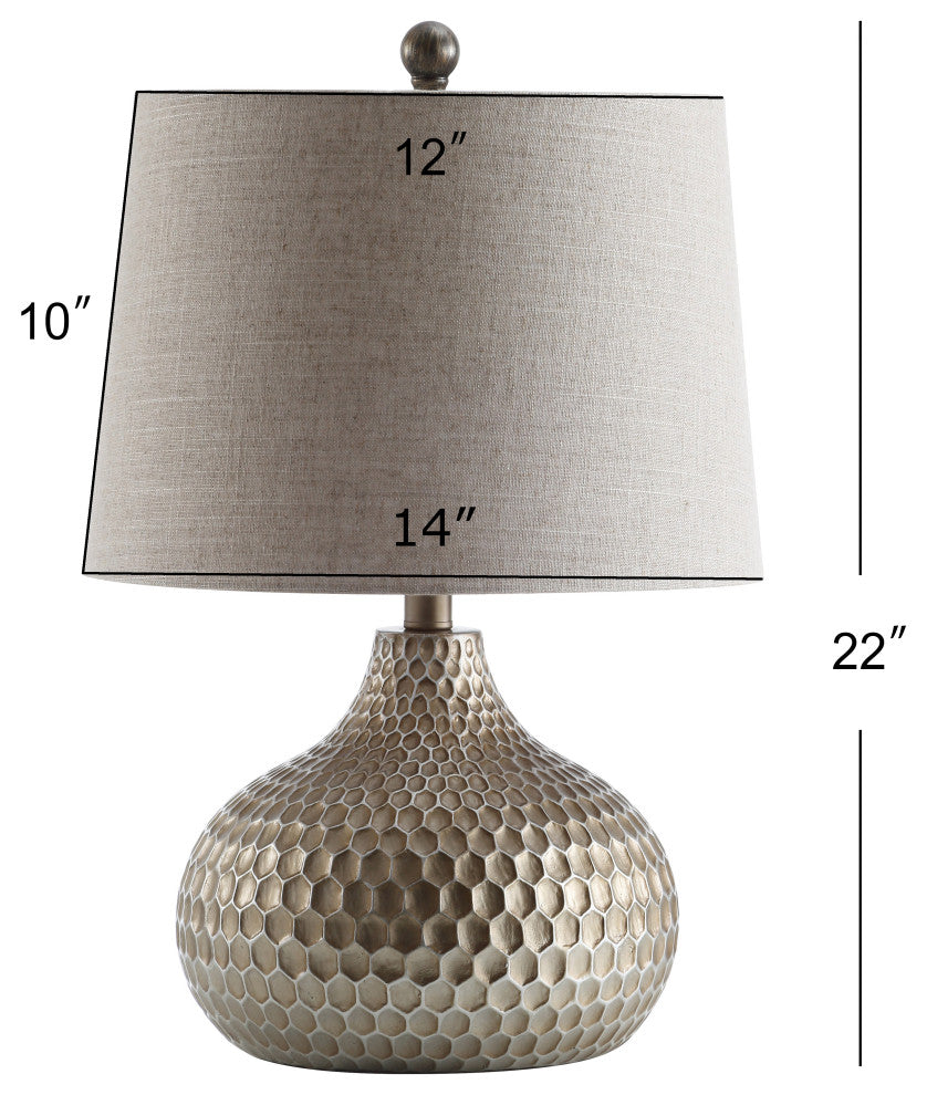 Bates Honeycomb LED Table Lamp, Antique Brown, 22"