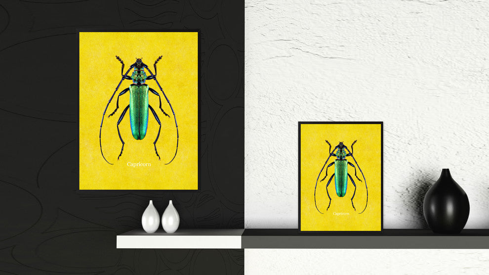 Capricorn Animal Yellow Canvas Print, Custom Picture Frame, 28"x37"