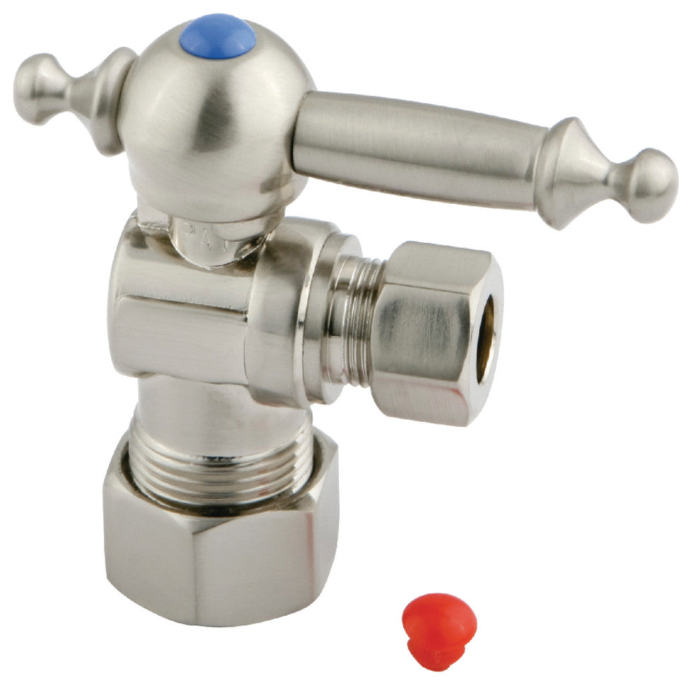 Kingston Brass 5/8" X 3/8" OD Comp Angle Stop w/Handle, Brushed Nickel