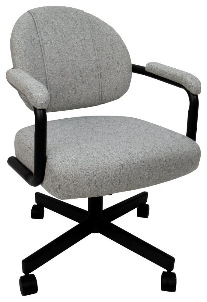 M-70 Caster Swivel Tilt Kitchen Chair with Wheels, Hemsath Slate - Black