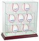 7 Upright Baseball Display Case, Cherry