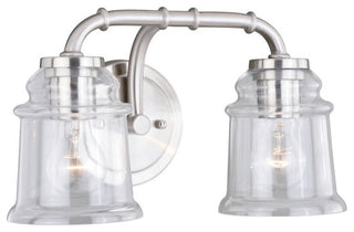 Toledo 2-Light Vanity, Satin Nickel