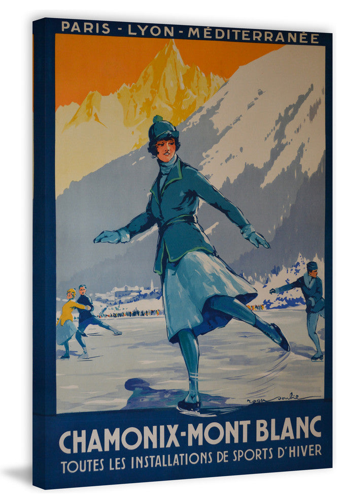 "Chamonix Mont Blanc" Painting Print on Wrapped Canvas, 16"x24"