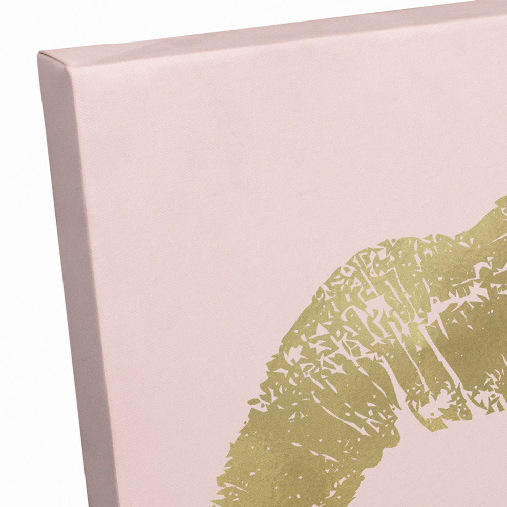 Muah Lips On Blush 12x12 Canvas Wall Art