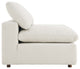 Commix Down Filled Overstuffed Boucle Fabric Armless Chair, Ivory