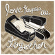 "Love Keeps Us Together Taupe" Digital Paper Print by Mary Urban, 38"x38"