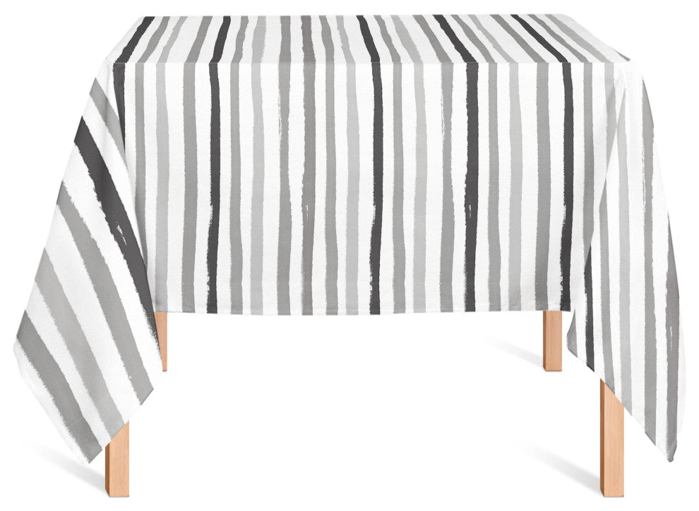 Vertical Strokes Gray 2 58x58 Tablecloth