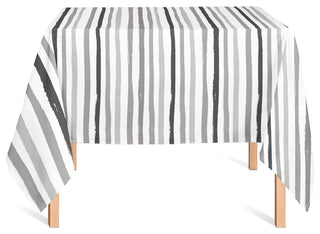 Vertical Strokes Gray 2 58x58 Tablecloth