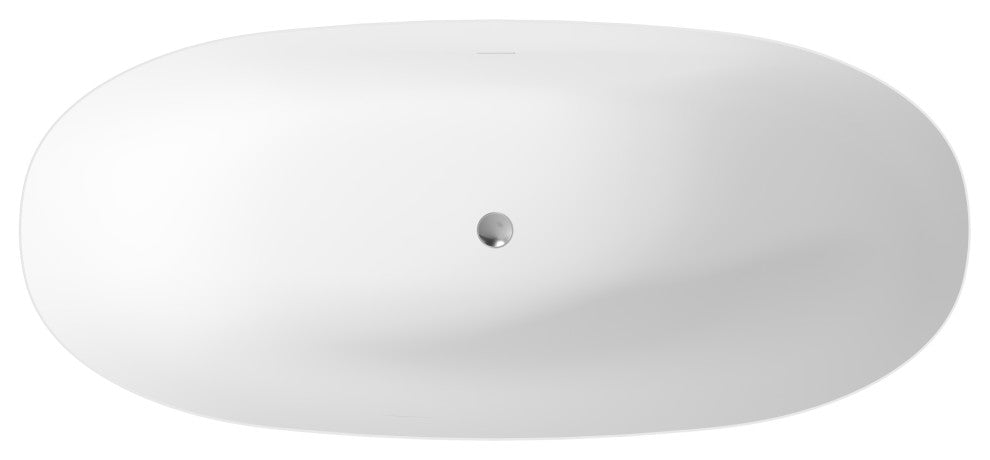 Perlato Treviso Eco-Lapistone Freestanding Soaking Tub, 71"