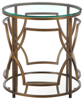 Edward Round Side Table, Brass